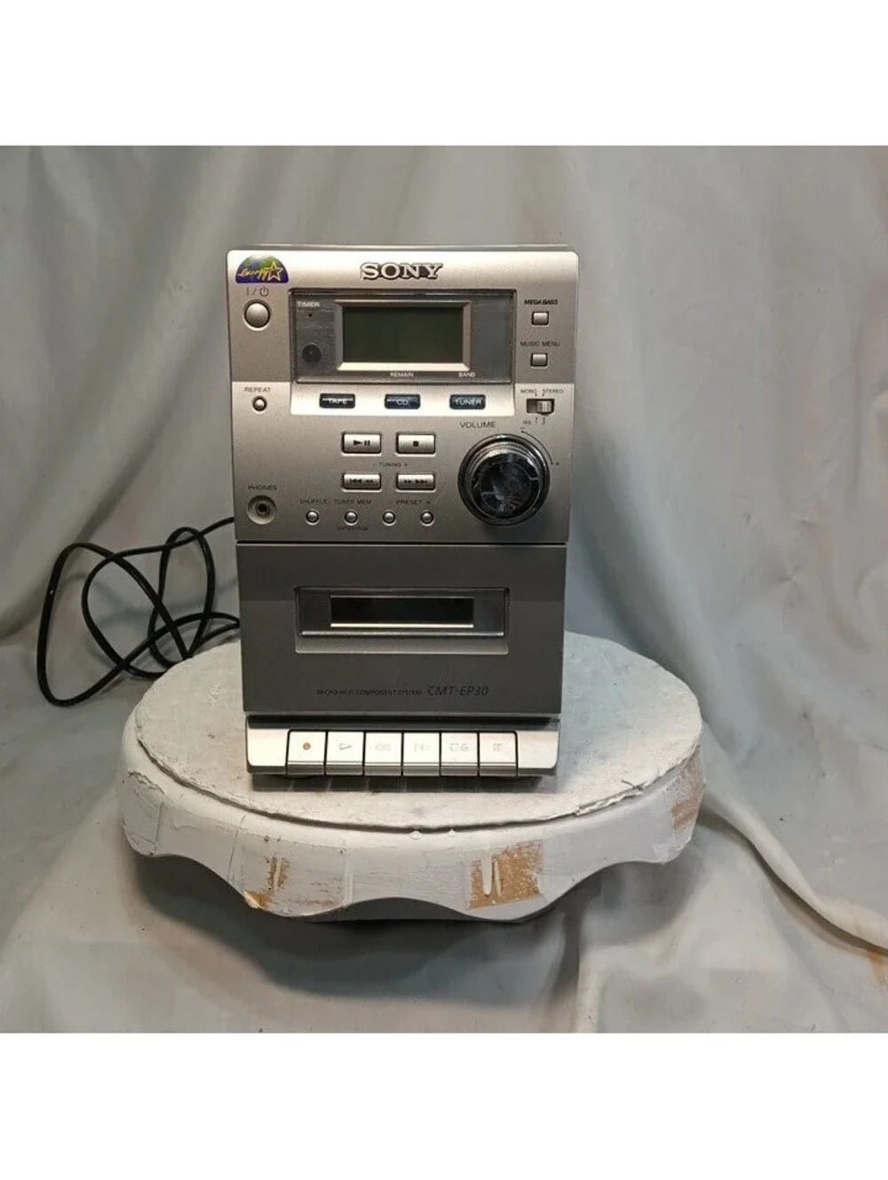 Sony HCD-EP30 Micro Hi-Fi Stereo CD AM FM Cassette Shelf System Tested Working